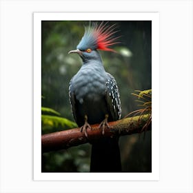 Perched Paradise: Crowned Pigeon Art Art Print