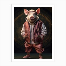 Hip Hop Pig Art Print