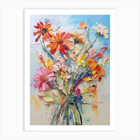 Abstract Flower Painting Gaillardia Art Print