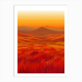 Landscape At Sunset 2 Art Print