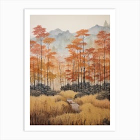 Autumn Forest Landscape Arashiyama Bamboo Grove Japan 1 Art Print
