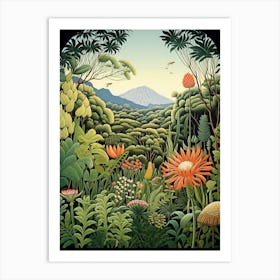 Kirstenbosch National Botanical Garden Sa Henri Rousseau Style 1 Art Print