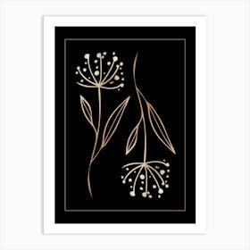 Gold Leaf on Black 9 Art Print