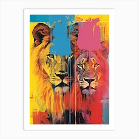 Lion Screen Print Inspired 3 Art Print