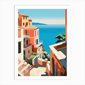 Amalfi Coast, Italy, Bold Outlines 2 Art Print