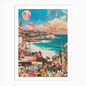 Bondi Beach   Retro Collage Style 4 Art Print
