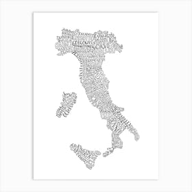 Italy Food Map Art Print