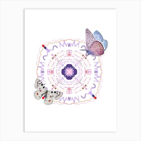 Mandala Pastel Butterfly Art Print