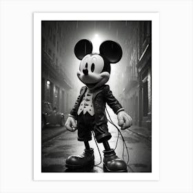 Mickey Mouse In The Rain Art Print