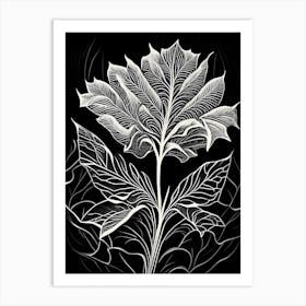 Stonecrop Leaf Linocut 3 Art Print