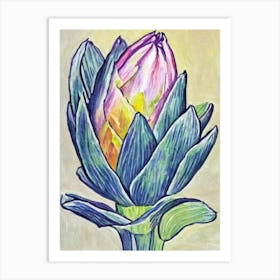 Artichoke Fauvist vegetable Art Print