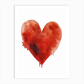 Red Heart Isolated On White Art Print