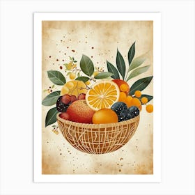 Fruit Bowl Illustration 2 Art Print