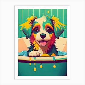 Dog In A Tub 3 Art Print