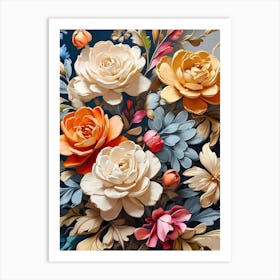 Colorful Floral Painting Art Print