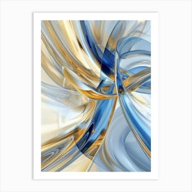 Abstract Blue And Gold 12 Art Print