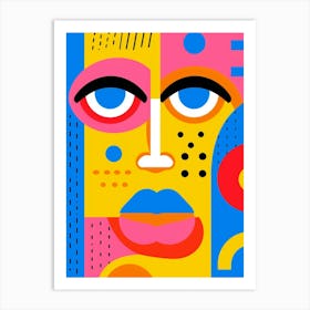 Pop Art Geometric Face 4 Art Print