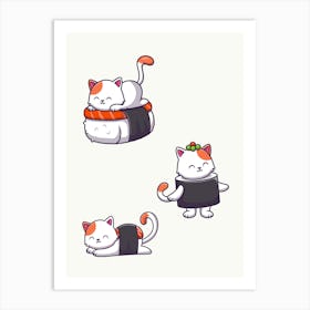 Sushi Cat Art Print