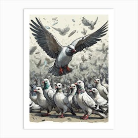 Pigeons Art Print