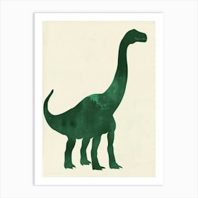 Green Dinosaur Silhouette 2 Art Print