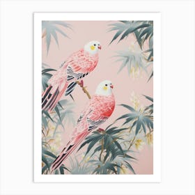 Vintage Japanese Inspired Bird Print Budgerigar 1 Art Print