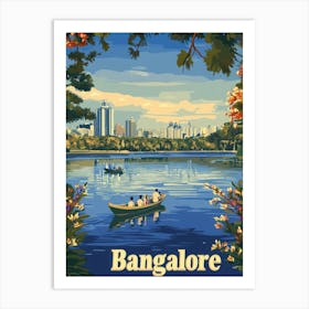 Aihrgdesign A Retro Travel Poster For Bangalore 4 Art Print