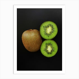 Kiwi — Food kitchen poster/blackboard, photo art Art Print