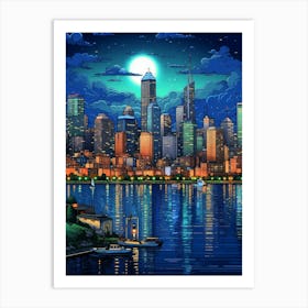 Seattle Washington Pointillism 8 Art Print