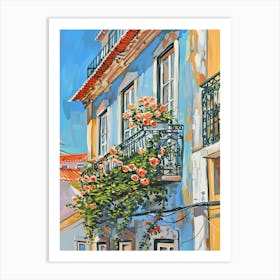 Balcony Painting In Lisbon 2 Art Print