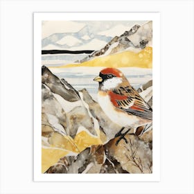 Bird Illustration Sparrow 4 Art Print