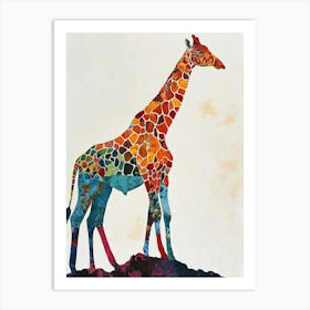 Giraffe On A Hill Illustration 2 Art Print