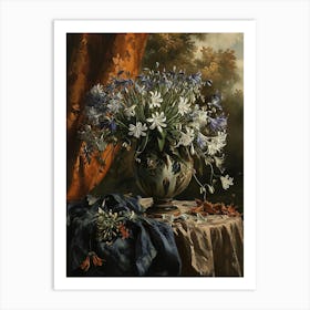 Baroque Floral Still Life Agapanthus 4 Art Print