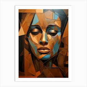 Abstract Geometric Lady Portrait 11 Art Print