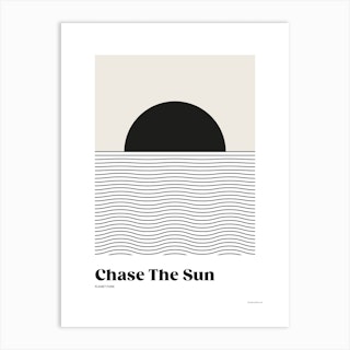 Chase The Sun Minimalist Sunset Art Print