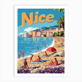 Aihrgdesign A 1970s Inspired Travel Poster For Nice Art Print