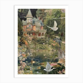 Pond Monet Fairies Scrapbook Collage 9 Art Print