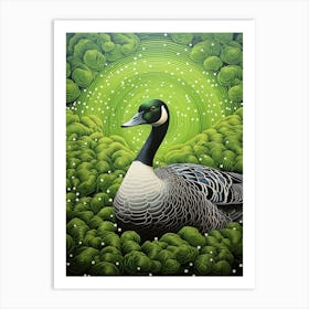 Ohara Koson Inspired Bird Painting Canada Goose 3 Art Print