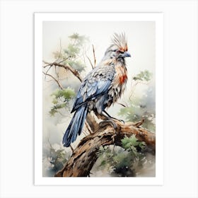 Rooster, Japanese Brush Painting, Ukiyo E, Minimal 3 Art Print