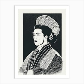 A Portrait Of A Kabuki Actor Ukiyo-E Style Art Print