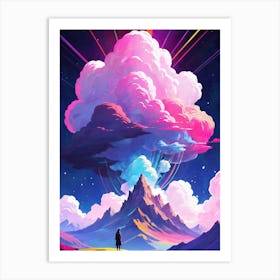 Surreal Rainbow Clouds Sky Painting (2) Art Print