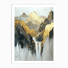 Mont Blanc Flow Fluid Abstraction Art Print