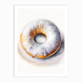 Powdered Sugar Donut Cute Neon 4 Art Print