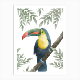 Toucan Watercolour Neutral Nursery print Art Print