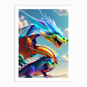 Dragon Flying In The Sky Art Print