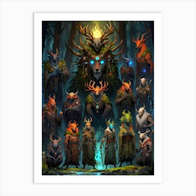 Dwarves In The Forest 1 Art Print