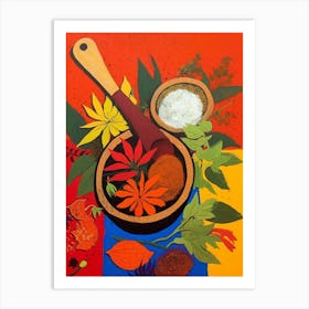 African Cuisine Matisse Inspired Illustration10 Art Print
