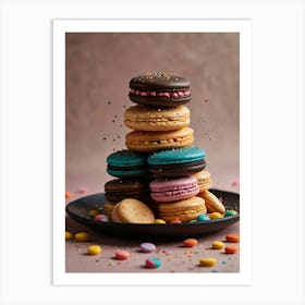 Macarons On A Plate Art Print