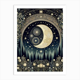 Moon And Stars 3 Art Print