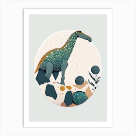 Brontosaurus Terrazzo Style Dinosaur Art Print
