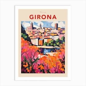 Girona Spain 4 Fauvist Travel Poster Art Print